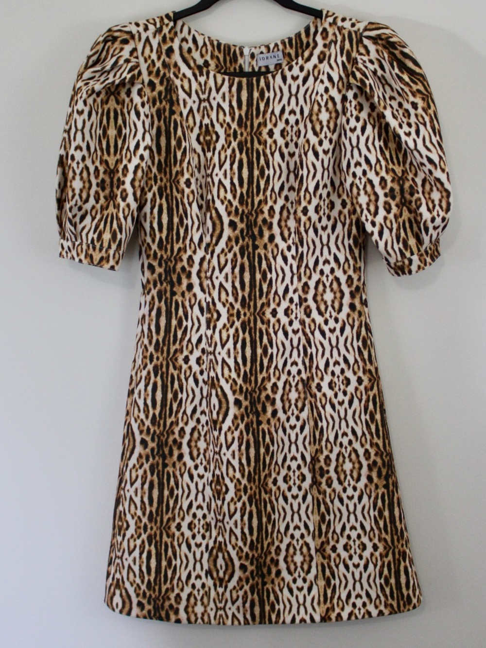 Iorane Leopard Print Puff Sleeve Mini Dress Size XS